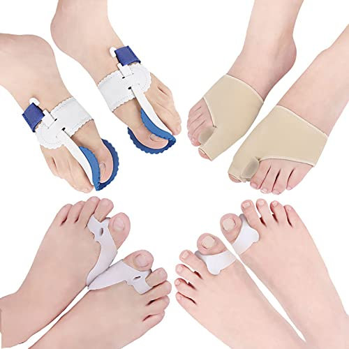 ALINZO Bunion Splint (8PCS) – Hülse für Hallux Valgus Bunion Schmerzlinderung – Nicht-chirurgische Korrektur – Hammerzehenglätter – Vorfußpolster Bunion Socken
