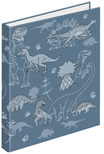 VELOFLEX 1151988 – ringbok Dino, DIN A5, med 2 ringmekanik, fyllhöjd 15 mm, skolpärm av kartong, ringpärm