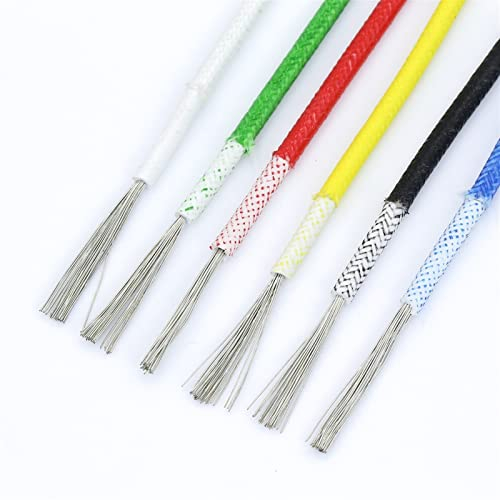 Pfeife Haus 10 Meter verschleißfester, feuerfester Draht, 0,5 mm, 1,5 mm, 2,5 mm, quadratisch, hitzebeständig, einadrig, geflochtenes Silikonkabel Boden Elektronik (Color : White, Size : 13AWG 2.5mm