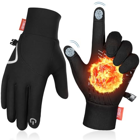 Benirap Winter Handschuhe Herren Damen Winddichte Touchscreen rutschfeste Sporthandschuhe Warm Outdoor Fahrradhandschuhe Wasserabweisender Schutz Laufen Radfahren Wandern Gassi Gehen Mitdem Hund