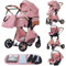 YAZOCO Poussette 3 en 1 Pliable Poussette Bebe Confort Moustiquaire, Couvre - Pieds, Porte - Gobelet, Coussin Poussettes et Landaus