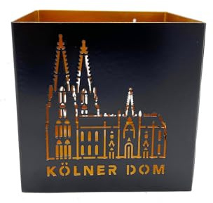 Windlicht Köln Metall Teelicht Dom Cologne viereckig Souvenir Germany