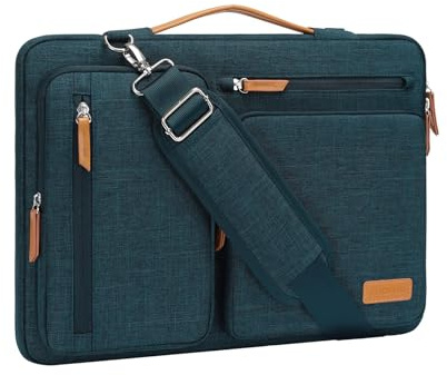 MOSISO 360° Laptoptasche 16 Zoll für MacBook Pro M5 M4 M3 M2 M1, Lenovo HP | Stoßfest, Wasserdicht Umhängetasche mit 4 Fächer Kompatibel mit 15-16 MacBook Pro, Lenovo HP Dell Acer ASUS, Türkisgrün