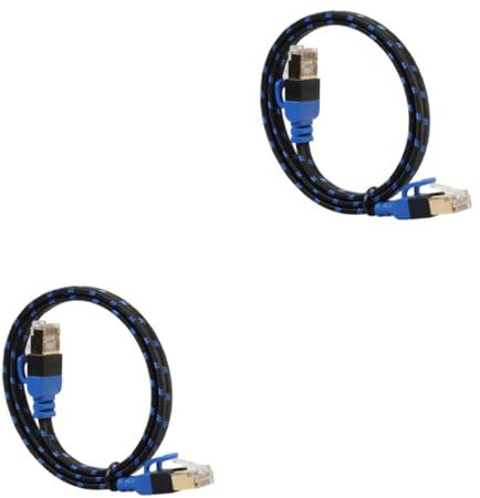 OSALADI 2 Stück 0 5 M Cat7-ethernet-kabel Doppelt Geschirmtes Router-netzwerkkabel Mit Glasfaser-Netz-LAN-Kabel Überzogen Hochgeschwindigkeits-datenübertragung Mit 10 Gbit/s