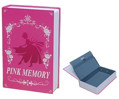 Book Safe with Key Lock - Hidden Diversion Safe for Cash & Jewelry, Anti-Theft Money Storage Box (9.5x6.2x2.2 Inch) | Hollow Book Secret Safe for Home/Office/Travel(Pink and Red lips - Key Lock)