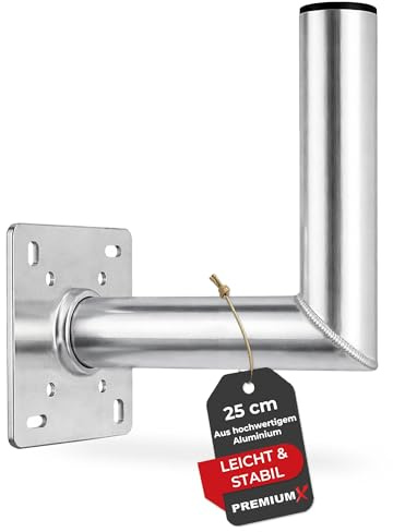 Premium X 25cm Wandhalter ALU SAT Wandhalterung für Satellitenschüssel Aluminium Satelliten-Antenne Halterung 250mm