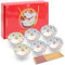 TULEBOLIAN 6PCS Cuencos de Postre de Cerámica,Capacidad 300ml,Tazones Desayuno,Con 6 pares de palillos,Cuenco de Cerámica de Estilo Japonés,Aptos para Lavavajillas, Microondas y Horno