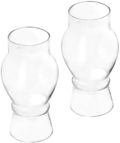 IMIKEYA 2stücke Klarglas Lampenschirm Für Petroleumlampe Retro Kerosinlampen Zubehör Ersatzglas Für Nostalgische Öllampe Klare Und Beleuchtung Für Dekoration
