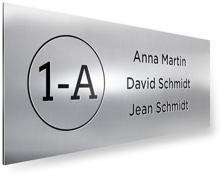 Targhetta Personalizzata 12,5x5 cm - Porta Ingresso - Etichette per Cassetta Posta con Nome e Numeri - Targa Casa