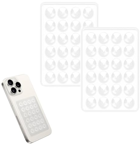 Silicone Suction Phone Case Mount for Video Shooting, Transparent, 2 PCS | Non Slip Suction Phone Holder, 24 Suction Cups, For Selfie and Video Shooting, Hands-Free Phone Accessories