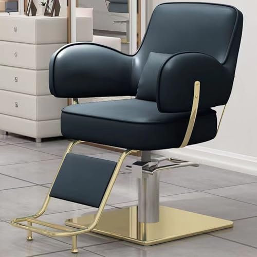 TFDRSEXVD Einfacher moderner Friseurstuhl, Friseurstuhl, anhebbarer Friseurstuhl, stilvoller Sitz,Schwarz,Square Plate