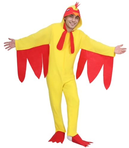 Matreeglam Disfraz de pollo para adultos para fiestas de carnaval (amarillo, XL)
