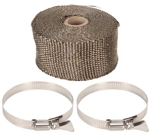 Envoltura de tubería ignífuga, envoltura aislante de tubería, tubo de humo, cinta antiescaldado para chimenea, protector de chimenea con 2 abrazaderas para tubo de horno, tubos de