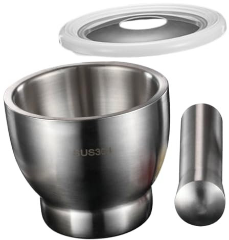 Cabilock Set Di Pestello E Piccolo in Acciaio Inossidabile E Con Coperchio Per Uso Alimentare Facile Da Pulire Per Uso in Cucina