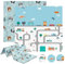 JUPPLIES - Alfombra Bebe Acolchada Plegable 200x180cm y 1cm Grosor - Tapete de Actividades para Bebe Plegable - Alfombra Infantil para Juegos Reversible y Antideslizante - Colchoneta de Juegos