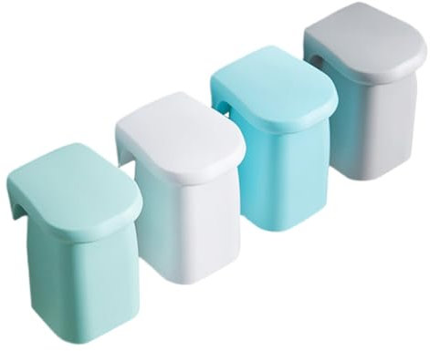 TOPBATHY Set 4 Pezzi Bicchieri Porta Spazzolini Magnetici da Parete in Pp per Bagno, senza Macchie D'acqua e Antipolvere, Design Semplice per Uso Domestico