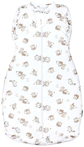 TupTam Baby Pucksack Swaddle Bag Wattiert Babyschlafsack unisex, Farbe: Wattiert 2.5 TOG/Bärchen Beige, Größe: 0-3 Monate