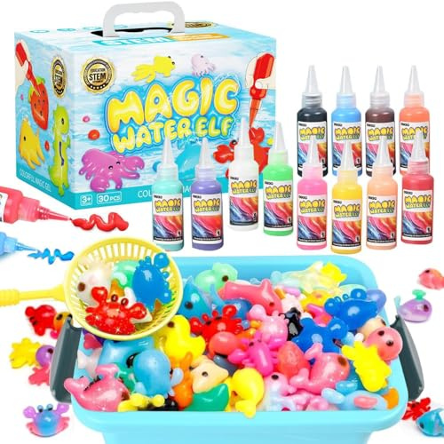 Magic Water Elf Kit, Aqua Fairy Water Gel Kit DIY Toys, 12 Molds & 12 Color | Arts and Crafts Toy for Kids 8-12 5 6 7 9 10 Year Old Girls Boys, Birthday Educational Gifts for Kids Age 3+