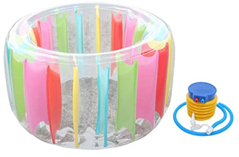 BRIGHTFUFU Aufblasbarer Wasserroller Für Junge Mädchen Und Erwachsene Bunte Schwimmreifen Mit Luftpumpe Für Poolspaß Und Wasserspiele Platzsparend Und Wiederverwendbar