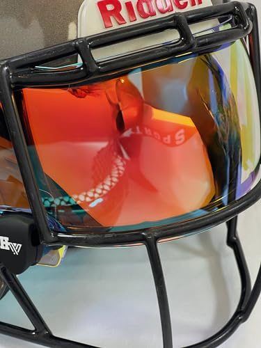 Huddle Wear Clear Red V3 HW Football Helmvisier, UV-Schutz, mit Universalclips