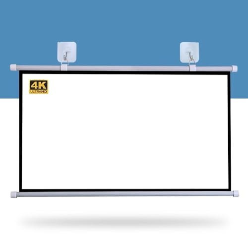 Écran de Projection 50, 60, 72, à déroulement Manuel, HD 4K, pour Home cinéma, intérieur et extérieur, Portable, Format 4:3/16:9 (60 Pouces (16:9))
