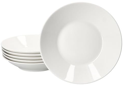 Ritzenhoff & Breker Ontario Set di 6 piatti fondi I 400 ml I piatti in porcellana bianca profonda per 6 persone, piatti per insalata, zuppa, cereali, pasta & Co. I piatti per colazione, pranzo e pane