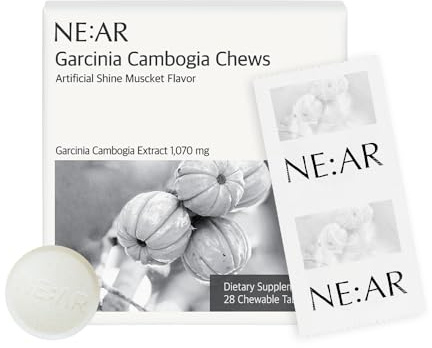 NE:AR Garcinia Cambogia Chews – 750mg HCA from Garcinia Cambogia with Vitamin B Complex – Tasty Shine Muscat Flavor K-Chewables for Daily Metabolism & Carbohydrate Support – 28 Chews