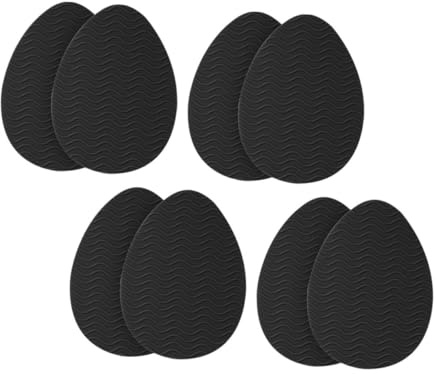 Proteggi Suola Scarpe Adesivi in Silicone Nero 4 Paia Antiscivolo | Motivo Ondulato, Riduzione Rumore e Presa Migliorata, Installazione Semplice per Bagno e Cucina