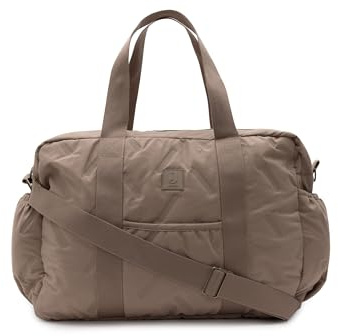 Jollein Wickeltasche Embossed Lily – Milky Coffee – Stylische Wickeltasche mit Geprägtem Muster – Wasserabweisend & Pflegeleicht – Verstellbarer Schultergurt – 42x30x15 cm