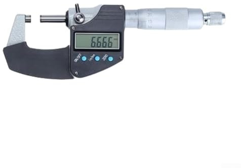 Micrometro digitale, 0,001 mm, display LCD ad alta precisione, strumenti elettronici di misurazione dello spessore con doppio sistema di misurazione e scala meccanica di backup (0-25 mm)