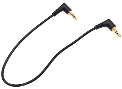 JZK 30CM 3,5 mm TRS Cavo audio stereo, placcato oro, angolo retto di 90 gradi, spina jack maschio-maschio da 3,5 mm, cavo audio AUX per auto a 3 poli
