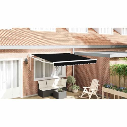 Store noir en polyester - 300 x 250 x 165 cm - Store à bras articulés avec protection UV - Imperméable - Extensible pour jardin, terrasse, balcon, coupe-vent et brise-vue