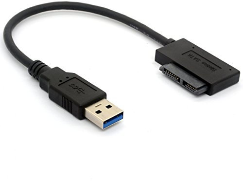 BSHTU USB 3.0 to 7+6 13Pin Slimline SATA Cable Adapter for Laptop CD DVD ROM Optical Drive