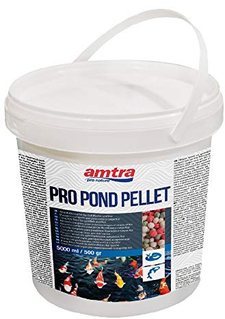 Amtra Pro Pond Pellet - Koi Carp, Goldfish, Acuario De Agua Dulce Y Alimentos Para Estanques, Pellets Flotantes, 4-5 Mm De Diámetro, 5Lt