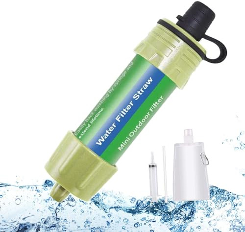 Lixada Wasserfilter Stroh Trinkwasserfilter Wasser Filtrationssystem Wasserreiniger für Notfallvorsorge Camping Reise