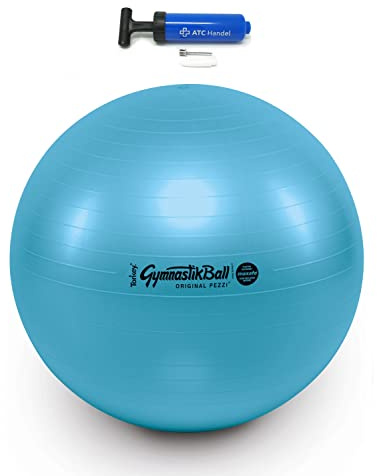 Original Pezzi Gymnastikball Maxafe Ø 65 in Allen Farben inkl. ATC Ballpumpe - bis 400 kg belastbar - Fitness, Reha, Therapie, Gymnastik und als Sitzball fürs Büro