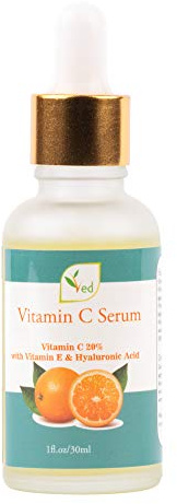 Suero de vitamina C VED | El mejor sérum antiedad y antiarrugas | con vitamina E y ácido hialurónico 30ml
