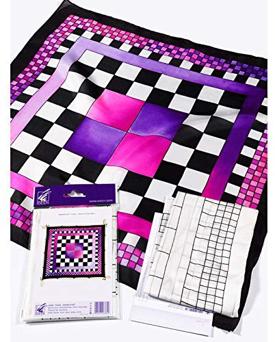NEU Seidenmalerei/Seiden Gutta-Tuch 55x55, Pongé 08, Motiv ´Chess´