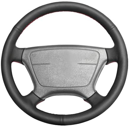 MEWANT Lenkradbezug aus Mikrofaser-Leder für Mercedes Benz C-Klasse W202 1994-2020 / CL-Klasse C140 1998-1999 / E-Klasse W210 1996-1999 / E-Klasse W124 1994-1995 / S-Klasse W140 1993-1999