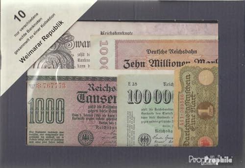 Prophila Collection Geldschein Deutsches Reich 10 Verschiedene Banknoten Weimarer Republik (Banknoten für Sammler - kein Zahlungsmittel)