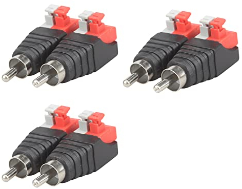 Mâle Adaptateur Connecteur RCA Prise Presse,RCA Mâle vers AV Ressort Presse pour Haut-Parleur Audio,RCA vers Haut-Parleur Adaptateur,RCA Mâle vers AV Vis Vidéo Audio Ressort Presse Type Balun