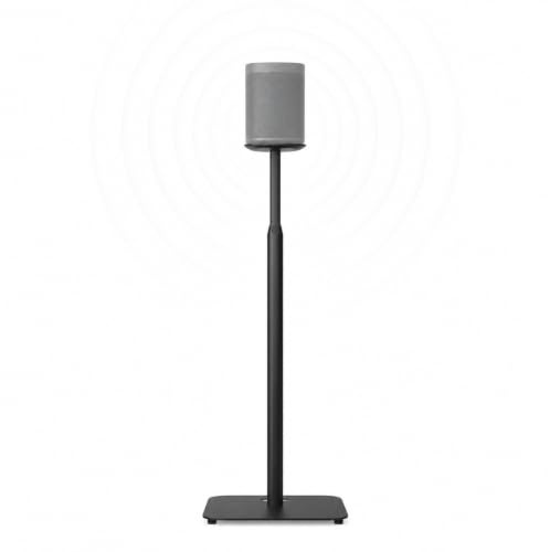 PureMounts Höjdjusterbart högtalarfäste för SONOS One, SONOS One SL, lastkapacitet på 3 kg, väggavstånd 25 cm, stål och aluminium, svart