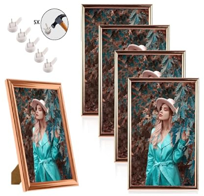 LEEJARD A3 Bilderrahmen 5er Set, Kunststoff Fotorahmen mit sicherem Acrylic-glas für Multi-display, Multipel Dekorahmen Farben für Portrait