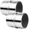 2x Edelstahl Rohr Verbinder Rohrverbinder mit Mittelsteg für 42,2 mm Rohre Edelstahlrohr Fitting für Geländer Handlauf Balkon Verbindung V2Aox