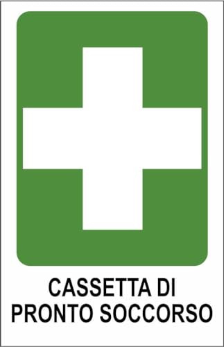 M-ITALY CARTELLO SEGNALETICO - CASSETTA DI PRONTO SOCCORSO - Adesivo Extra Resistente, Pannello in Forex, Pannello In Alluminio (30x42, Plastica)