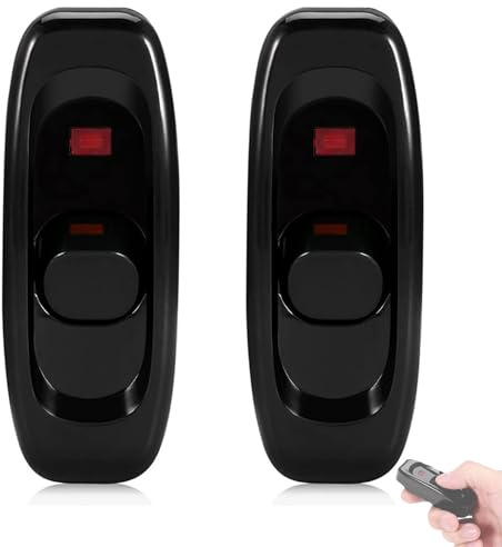 ieron 2 Pack 250V 10A Inline Lamp Switch Rocker Switch with LED Indicator Light On/Off Switch for Desk Lamp (Black)