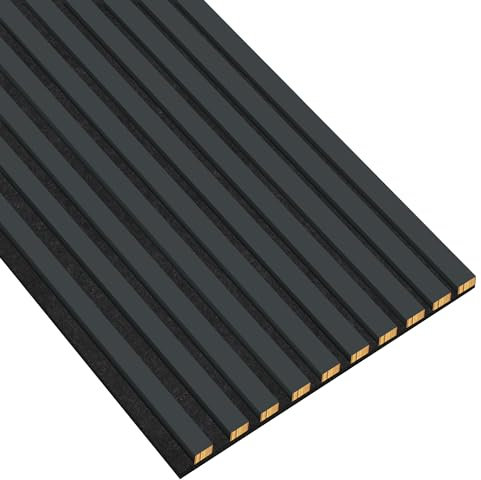 Jeu de Lames en Feutre avec Module de raccordement, 12x28 mm, Largeur 46 cm, Longueur Totale 275 cm Panneaux en Bois, Panneaux muraux, Aspect Bois, Mur à Lattes