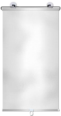 Sonnenschutz Rollo Saugnapf Fensterrollo Innen Verdunkelungsvorhang Mit Saugnapf, Tragbare Sonnenschutzrollos Ohne Bohre, Verdunkelung & Thermo Hitzeschutz (Farbe : Silver, Größe : 40cm x 125cm)