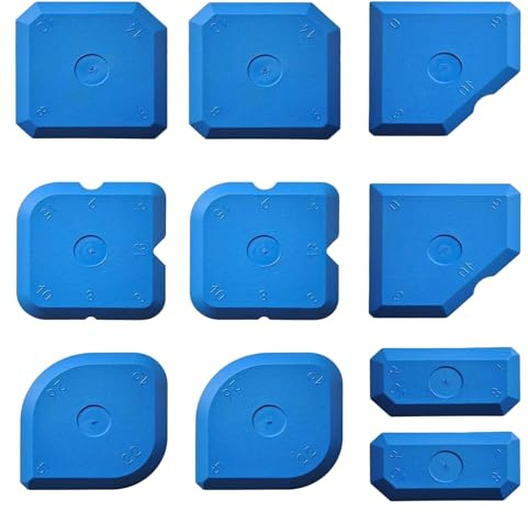 10 Pcs Silicone Seam Scraper, Multi Functional Beauty Sealant Finishing Tool, Multi-Edge Caulking Tool Kit for Kitchen/Bathroom/Ceramic Tiles