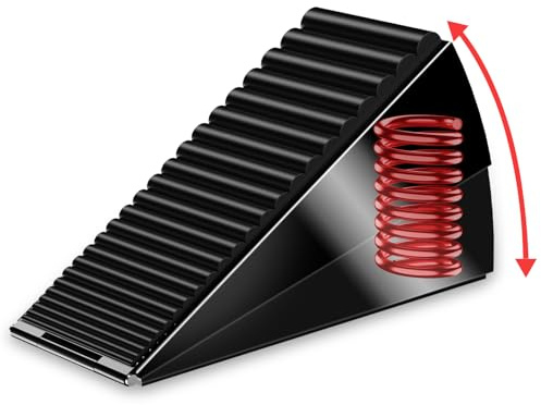 AIMAXINKE Spring Door Stop - Large Heavy Duty Door Stoppers for Floor | Door Wedge Indoors, 3'' High Adjustable Metal Tall Doorstop, Strongest Rubber Grip, Suits Any Door & Floor +1 Wall Protector